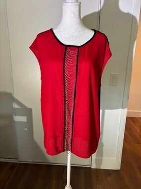 By & By Red & Black cocktail top